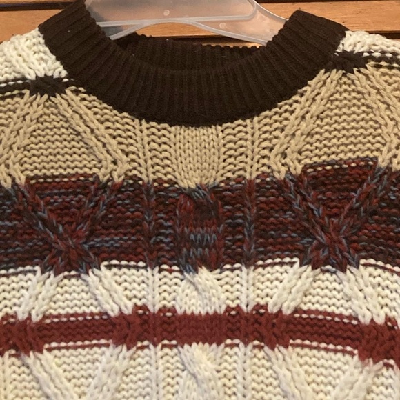 Cabot Cream, Brown, Rust and Blue Striped Sweater - Picture 5 of 12